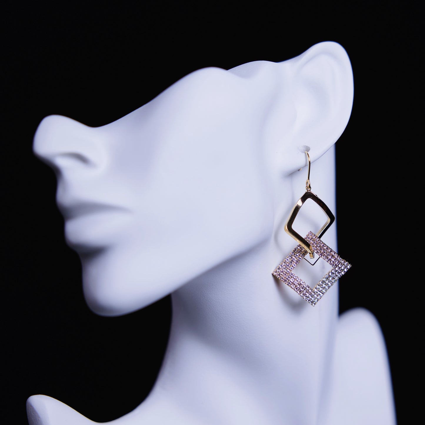 Square Sparkle Dangle Earrings