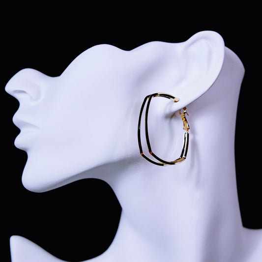 Square Duotone Hoop Earrings