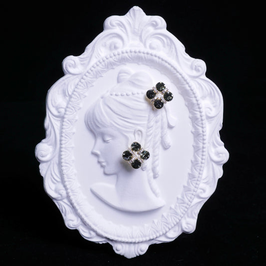 Black Sparkle Zirconia Stud Earrings