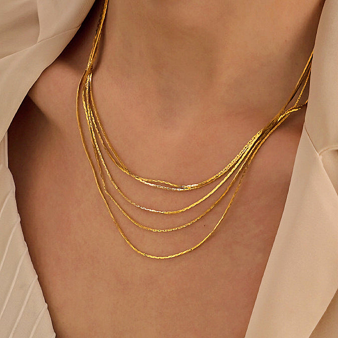 Ultra-Minimalist Cool-Toned Multi-Layered Fine Necklace