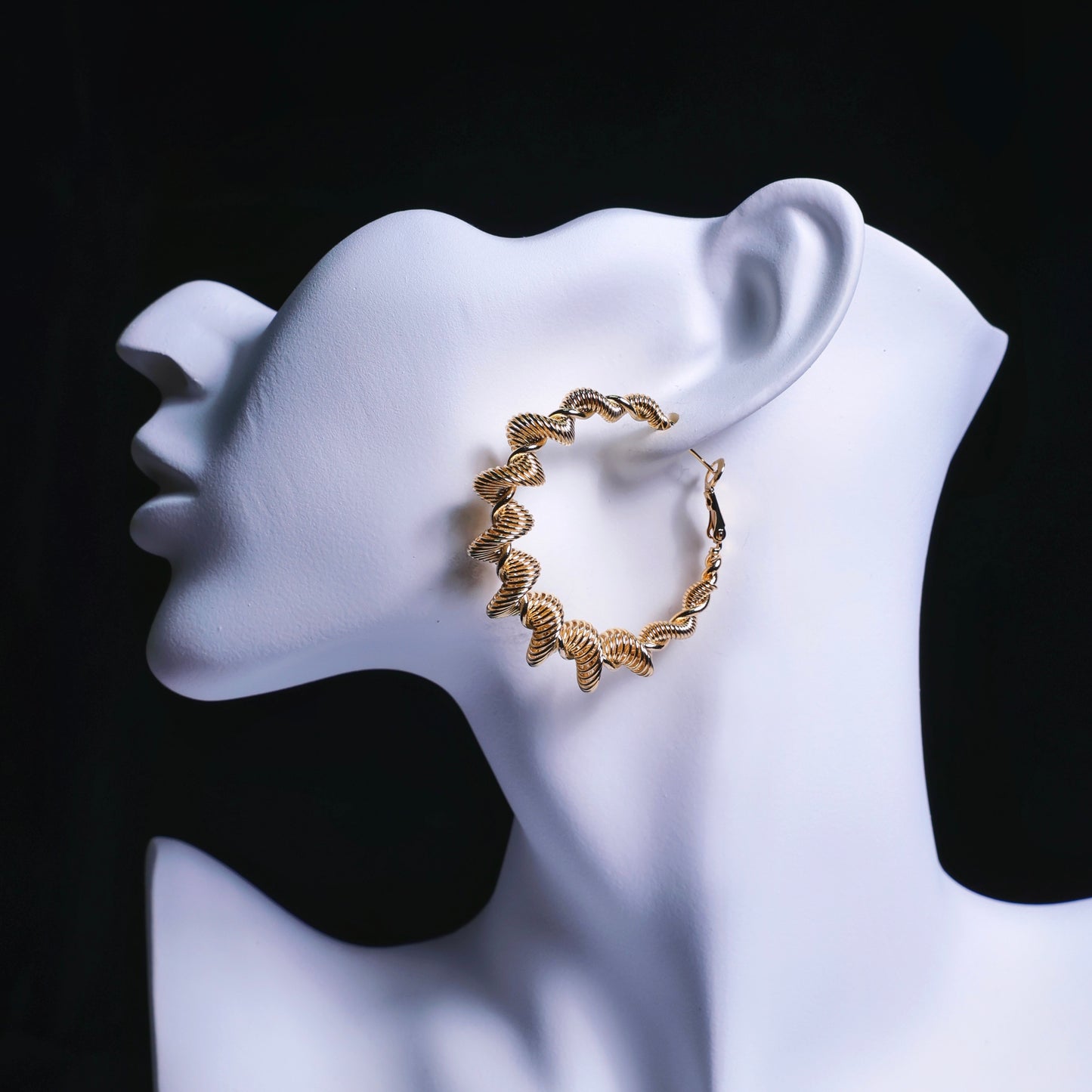 Golden Spiral Hoop Earrings