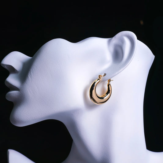 New Moon Mirror Half Hoop Earrings