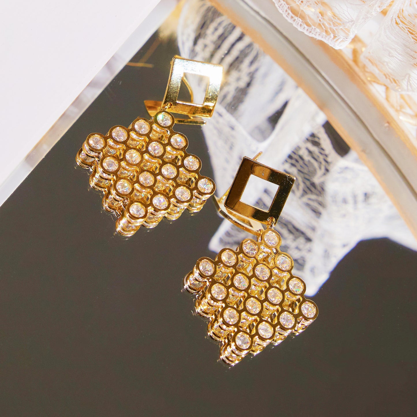 Beehive Drop Earrings