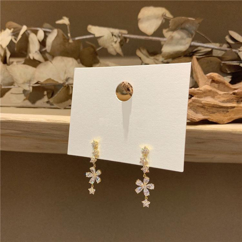 Scattered Sparkle Floral Dangle Earrings (Pre-Sale)