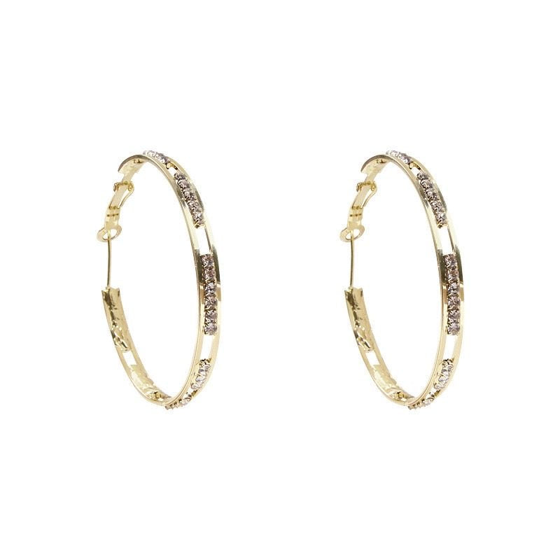 Golden Circle Sparkle Hoop Earrings (Pre-Sale)