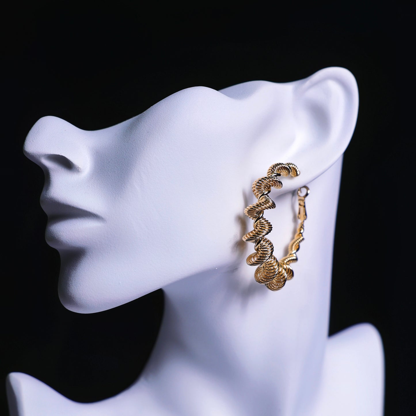 Golden Spiral Hoop Earrings