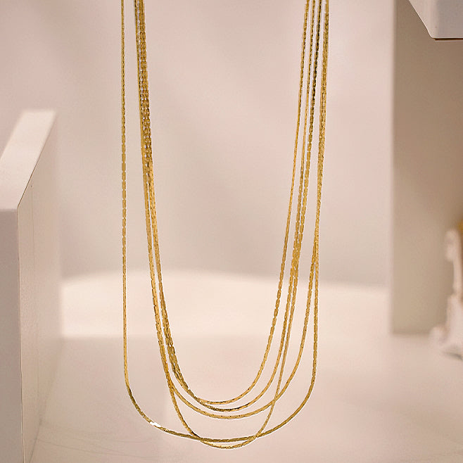 Ultra-Minimalist Cool-Toned Multi-Layered Fine Necklace